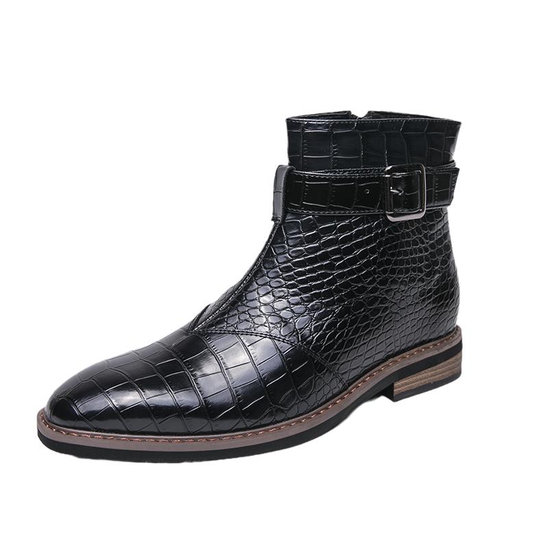 

Fashion Luxury Brand Men s Chelsea Boots Pointed Classic Brown New Men s Business Ankle Boots Street Trend High Top Workwear Shoes 46 чёрный