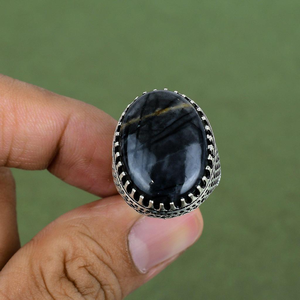 Picasso Jasper Ring 925 Sterling Silver Ring Antique Jewelry Genuine Gemstone Ring Handmade Jewelry Anniversary Gifts Available In Ring Size