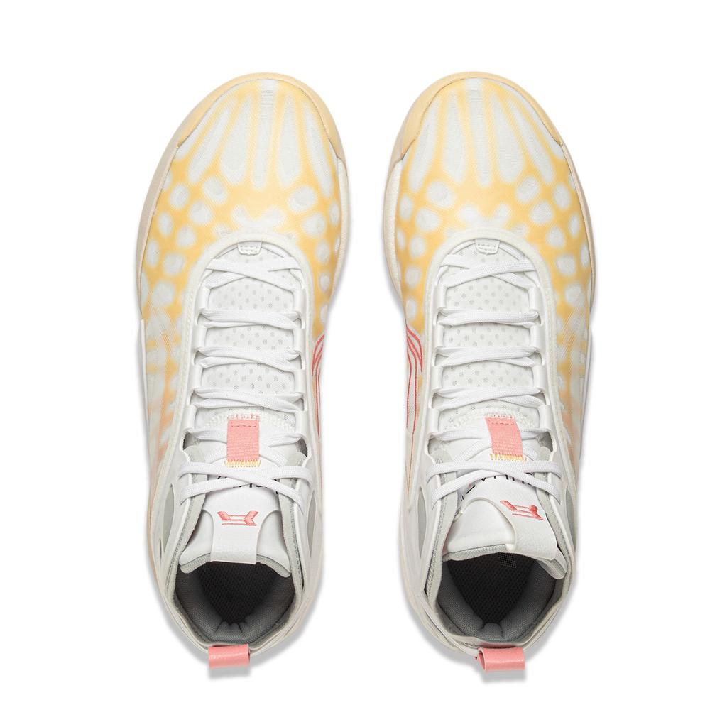 New LINING Yushuai 19 Agglomerated Core Basketball Shoes Men's Mid top Orange ABAV005-3