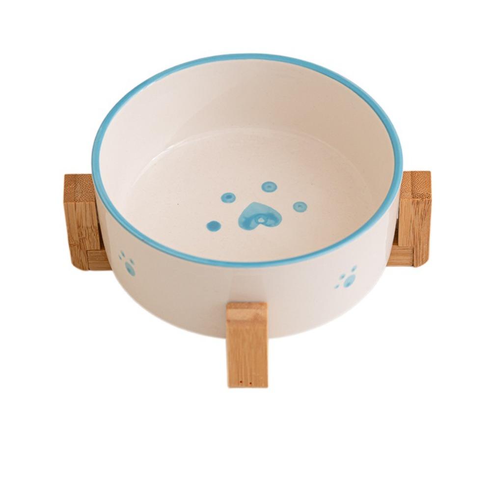 

Керамическая миска для питомца, противоударная миска для питьевой воды, товары для питомцев, миска для кошки с плоским краем, защита шеи синий