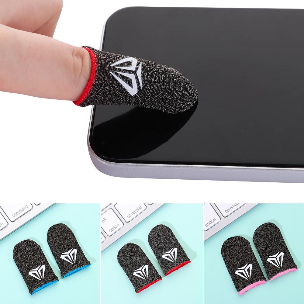 

1 Pair Boy Gift Breathable Sweatproof Finger Cots Game Fingertip Gloves Touch Screen Anti-slip Style 1-Purple