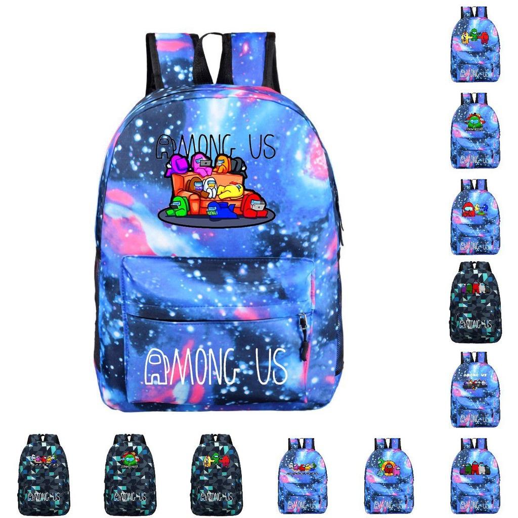 Stylish Among Us Backpack With Starry Background Perfect For Boys And Girls