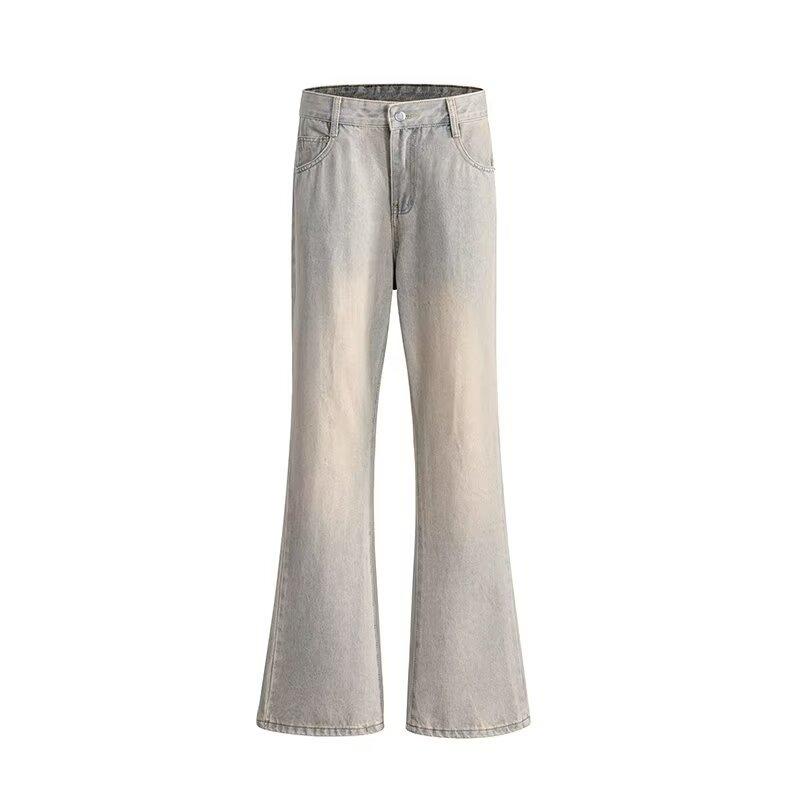 

JYL Men s Mud Dyed Ripped Jeans Winter Vintage High-Street Loose Straight Denim XL колір синій белл
