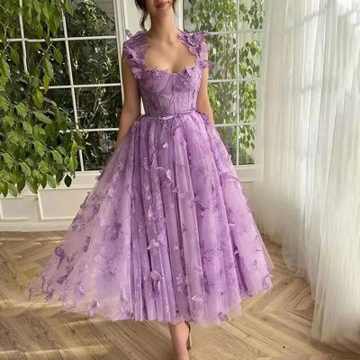 Europäisches und Amerikanisches Damen-Hochzeitskleid Tüll Träger Ärmellos Hoher Schlitz Brautparty Strandkleid