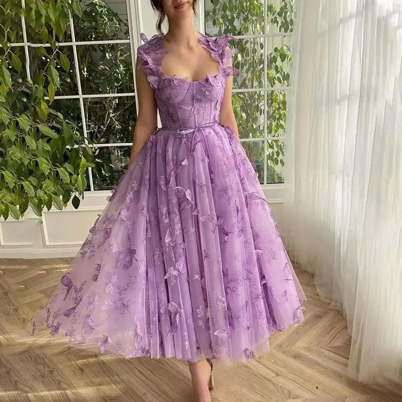 Abito da sposa europeo e americano da donna, tulle, con spalline, senza maniche, con spacco alto, per festa nuziale, abito da spiaggia