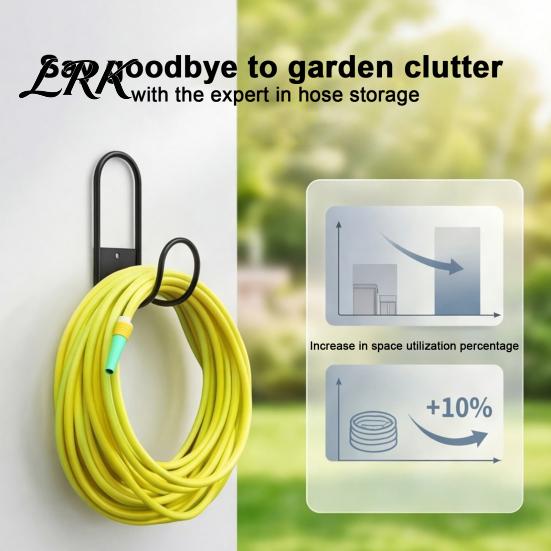 Garage Organization System Heavy Duty Garden Hose Holder, Wall Mount Iron Water Metal Hook Hanger, Multi-functional Organizer for Cables Mops