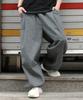 Deumakeu M Grunge Washing Side One Tuck Curved Wide Pants Charcoal