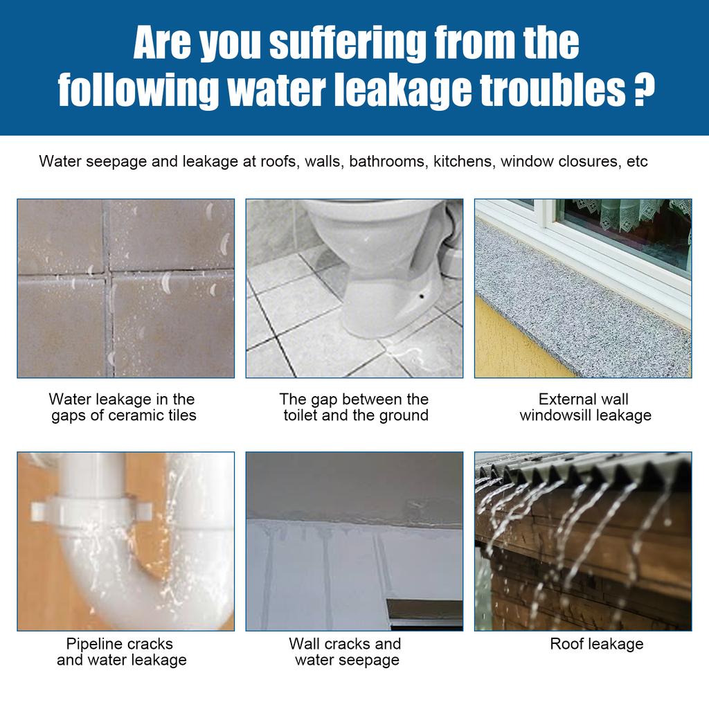 Transparent Waterproof Sealant Bathroom Balcony Roof Leak Repair Tiles Flexible Coating Crack Easy Apply All Weather Protection