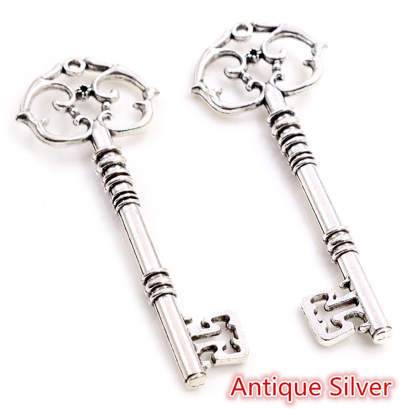 2pcs 83x31mm Metal Key Charms Pendant DIY Jewelry Making Accessories for Keychain Necklace Findings Decoration Supplies