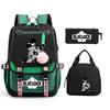 Blue Prison Student School Bag Children'S Meal Bag Casual Pencil Bag Three-Piece Set