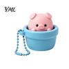 Potted Pig Pendant Clicker Toy with Bead Chain, Clicky Button Fidget Chain for Stress Relief, Finger Backpacks School Bags Decor