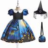 [SUBTRY] Halloween Costume Set for Girls, 3-Piece Set (Dress, Hat, and Bag) - Cute Lace Costume for Girls, Pumpkin and Witch Costume, Costume for