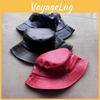 Trendy Pu Leather Wide Brim Cap With Sunshade And Water Resistance For Men And Women