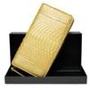 Bercute Gold Diamond Python Long Wallet for Men and Women, Genuine Snakeskin Leather, Round Zipper, Slim, Compact, Large Capacity, Flashy, Popular