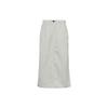 Nike Solid Color Logo Print Side Split Woven High Waist Midi Casual Skirt Women Skirts Gray DM6250-012
