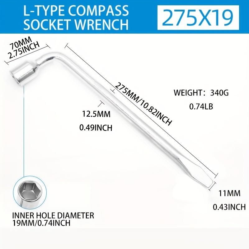 1 bucată cheie pentru roată de rezervă pentru cric - tip L Hexagon 17/19/21mm Instrument de reparare a prizei