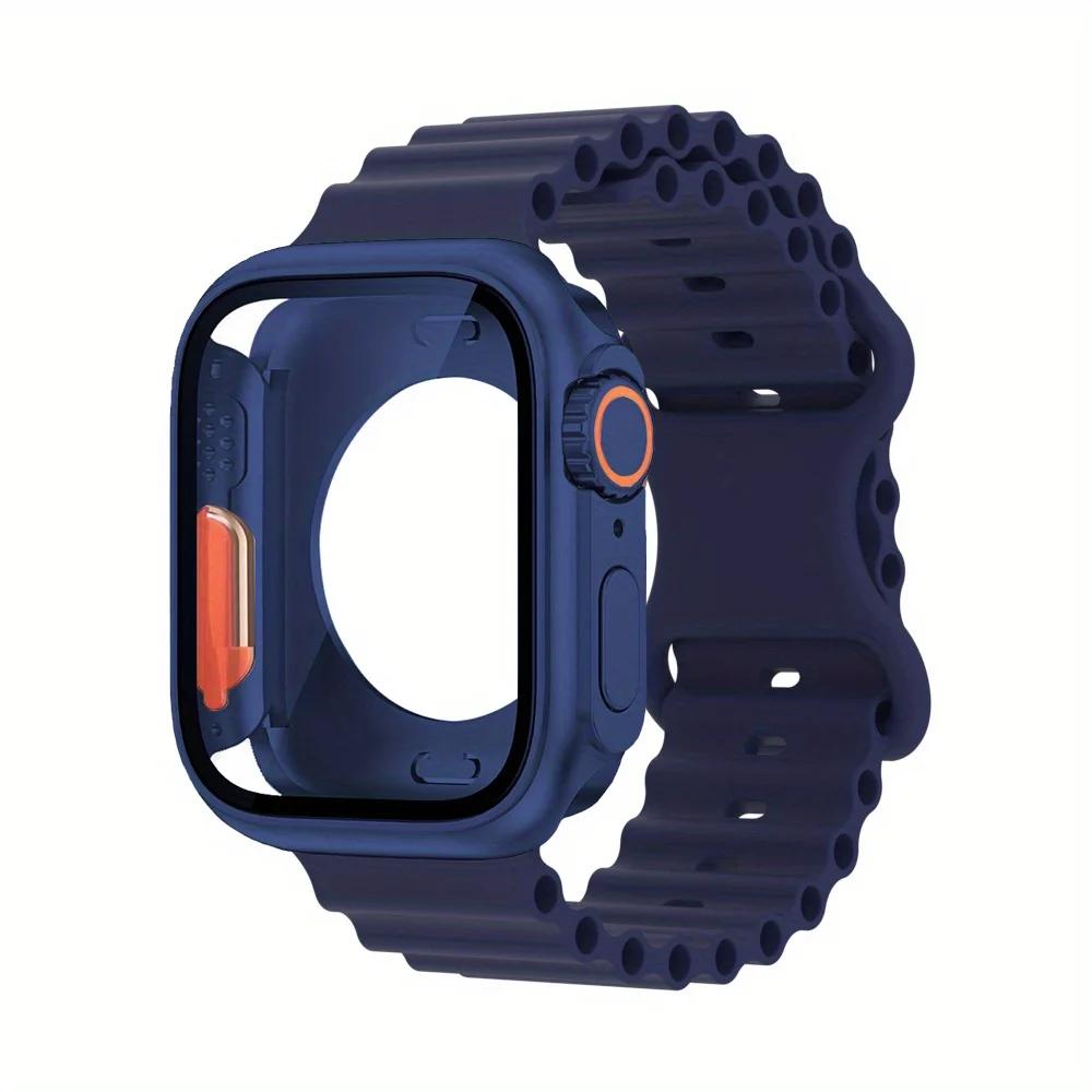 Glasgehäuse+Armband für Apple Watch Band 40mm 41mm 44mm 45mm 42mm 46mm Displayschutzhülle für Apple IWatch Series 10 9 8 7 6 54