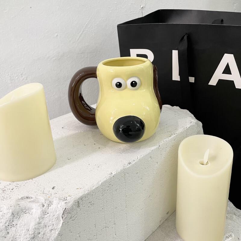 Söt handmålad tecknad hundkeramikmugg