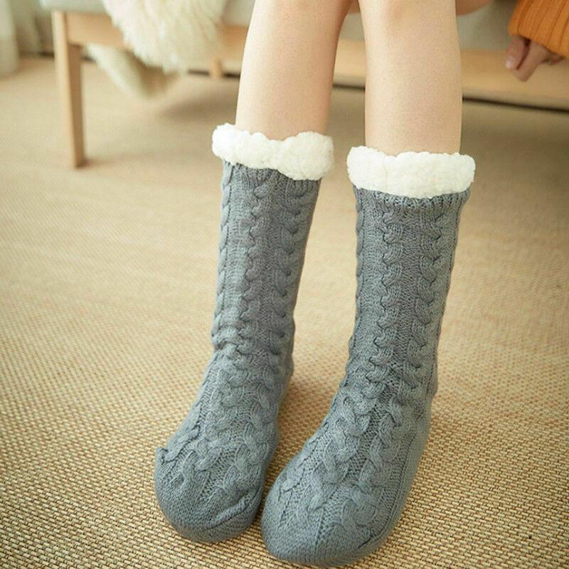 Damskie damskie miękkie puszyste futrzane skarpety na łóżka Zimowe ciepłe pantofle z podszewką z polaru Hot