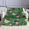 Christmas Dog and Grinch Pattern Blanket Patterned Flannel Blanket Perfect for the Bedroom Living Room, Sofa, or a Little Nap