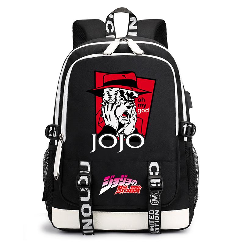 Anime JoJo Print Lightweight Student Backpack Casual Daypack for Teen Kids Junior School Bag