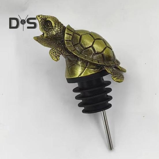 Turtle Wine Pourer Metal Decanter Spout with Drip-Free Design Elegant Bar Accessory for Red White Liquor