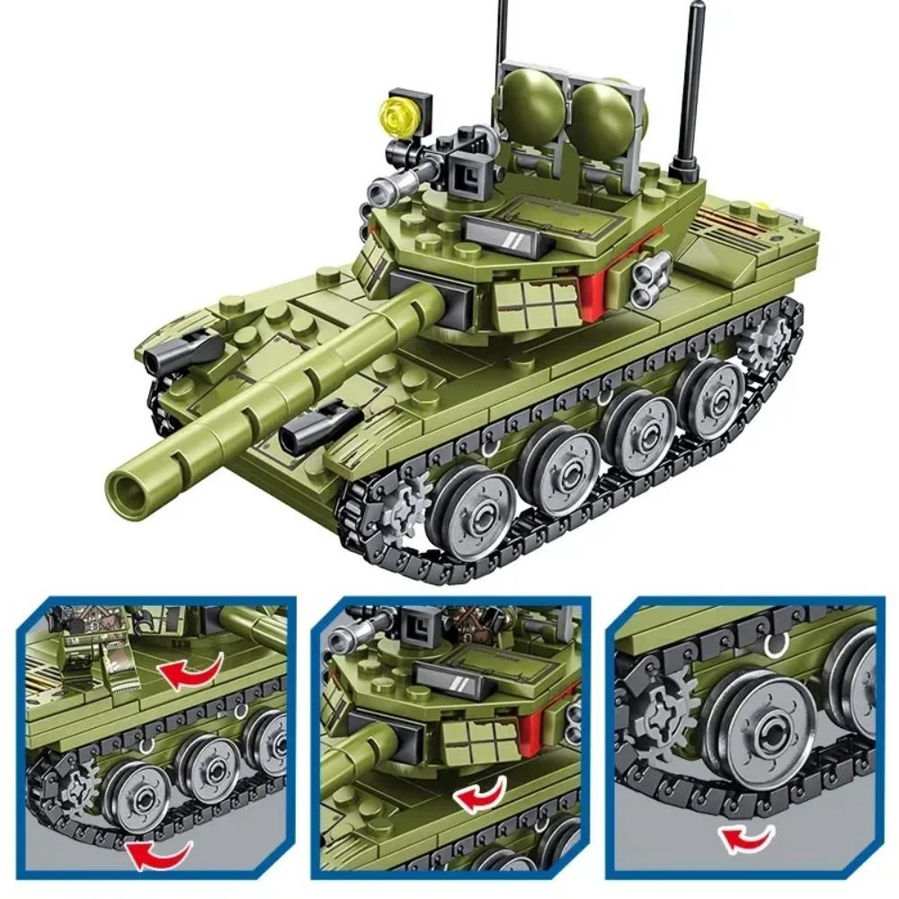 New 336pcs Military 85 Main Battle Tank Building Blocks WW2 Army Soldier Figures Bricks Educational Toys for Children Boy Gift