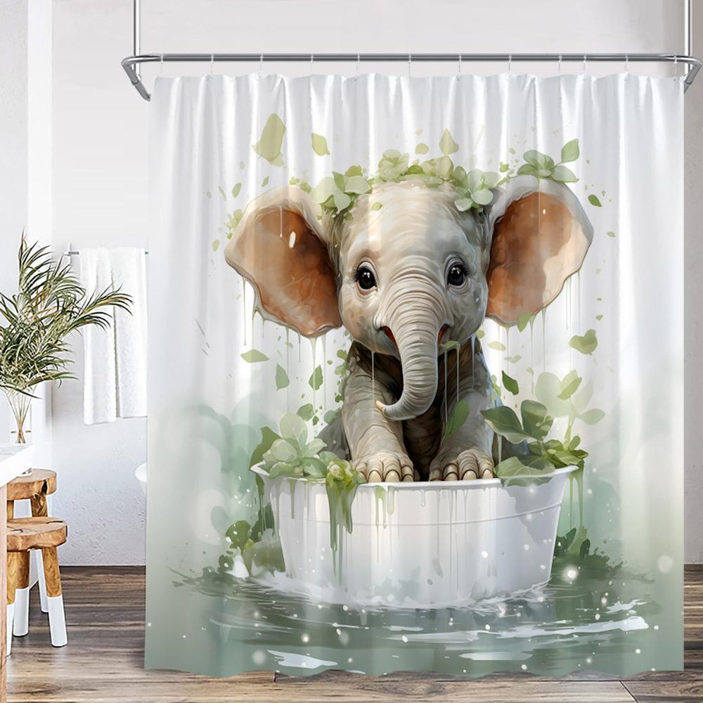 Lustige Tiere Baden Duschvorhänge Hochlandrind Schweine Kaninchen Hunde Badewanne Badezimmer Dekor Polyester Duschvorhänge mit Haken