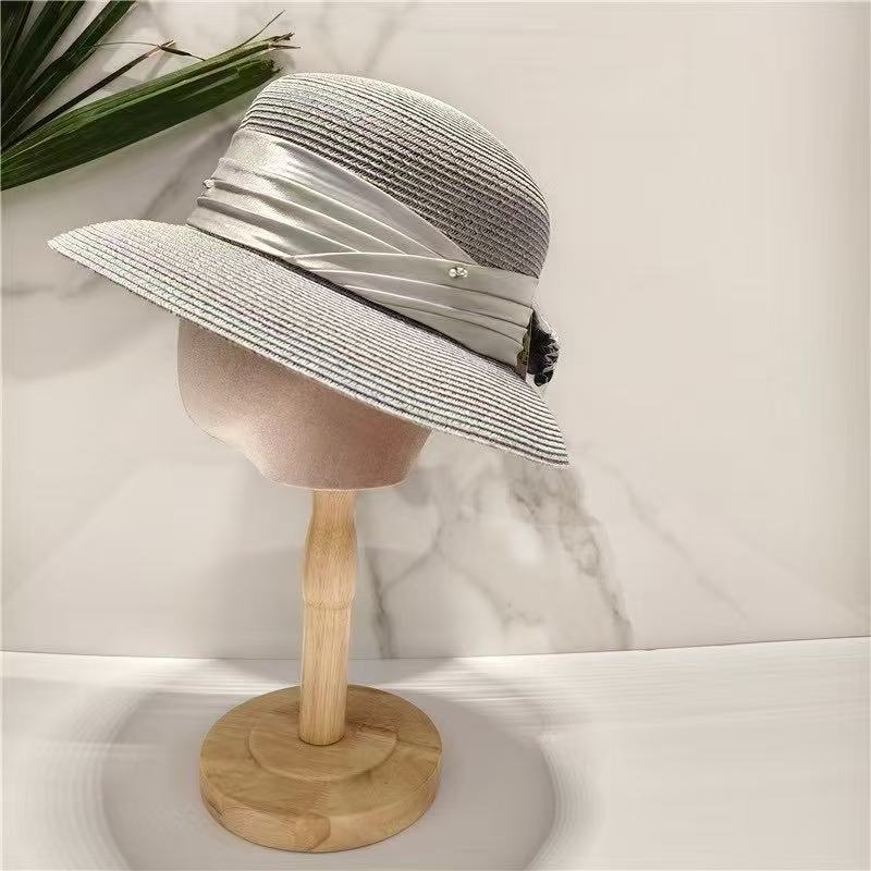 Hat Female Straw Hat Summer Visor Travel Beach UV Protection Big Edge Sun Protection Sun Bucket Hat Tide