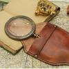 10.16 Cm Brass Magnifying Glass In Leather Case Classic-Style Magnifier for Desk, Gifts, or Collectors Birthday Gift
