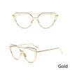 Ochelari cu rame metalice aurii Ochelari pentru pisici Ochelari de vedere cu lentile transparente Ochelari de soare retro de designer de brand