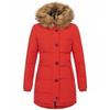 Women's Hooded Long Sleeve Zip-Up Cotton Jacket, Mid-Length Solid Color Outerwear for Winter