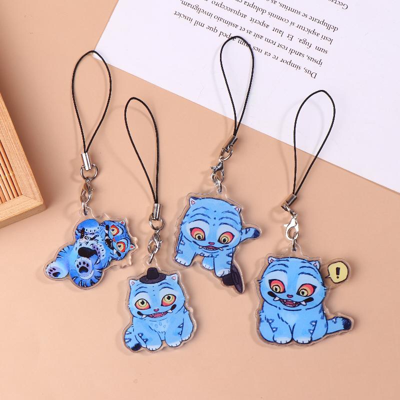 Kawaii Anime Demon Hunters Tiger Phone Lanyard Cartoon Kpop Anime Mobile Phone Chain Keyring Bag Pendant Decoration Gifts