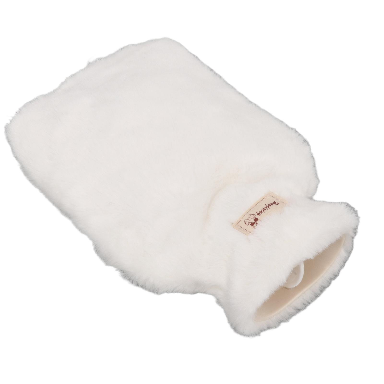 

Мягкая грелка 1000 мл с широким горлом и нескользящей текстурой, теплая грелка с моющейся мягкой подкладкой White