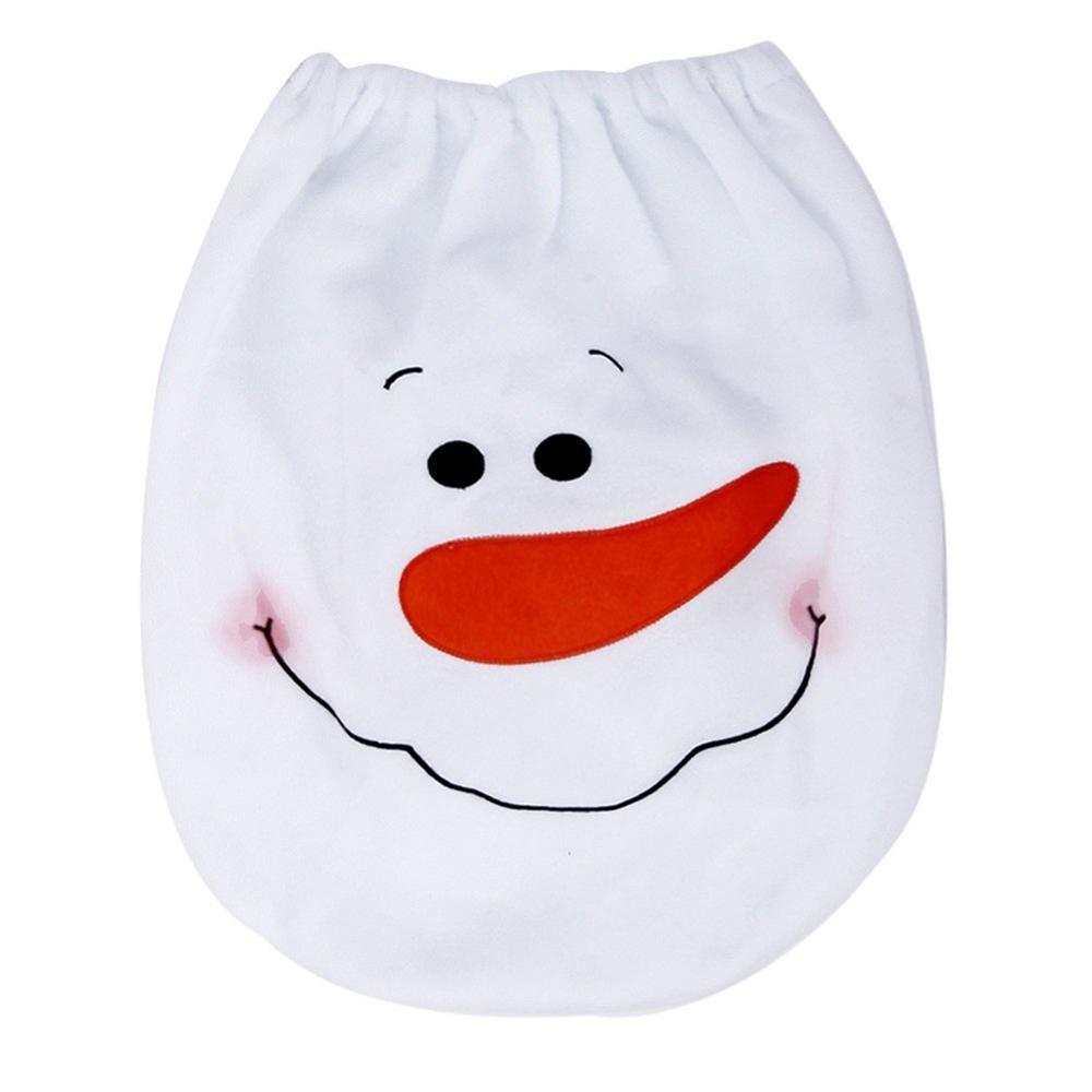 Snowman Toilet Seat Cover Toilet Lid New Year Xmas Christmas Decoration