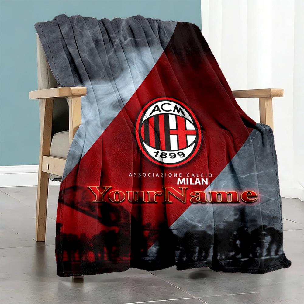 Ac Milan Customize Your Name Blanket Gift Customizable Blanket Warmthful Decor Throw For Picnics Bed Home Decor Office Chair for All Occasions
