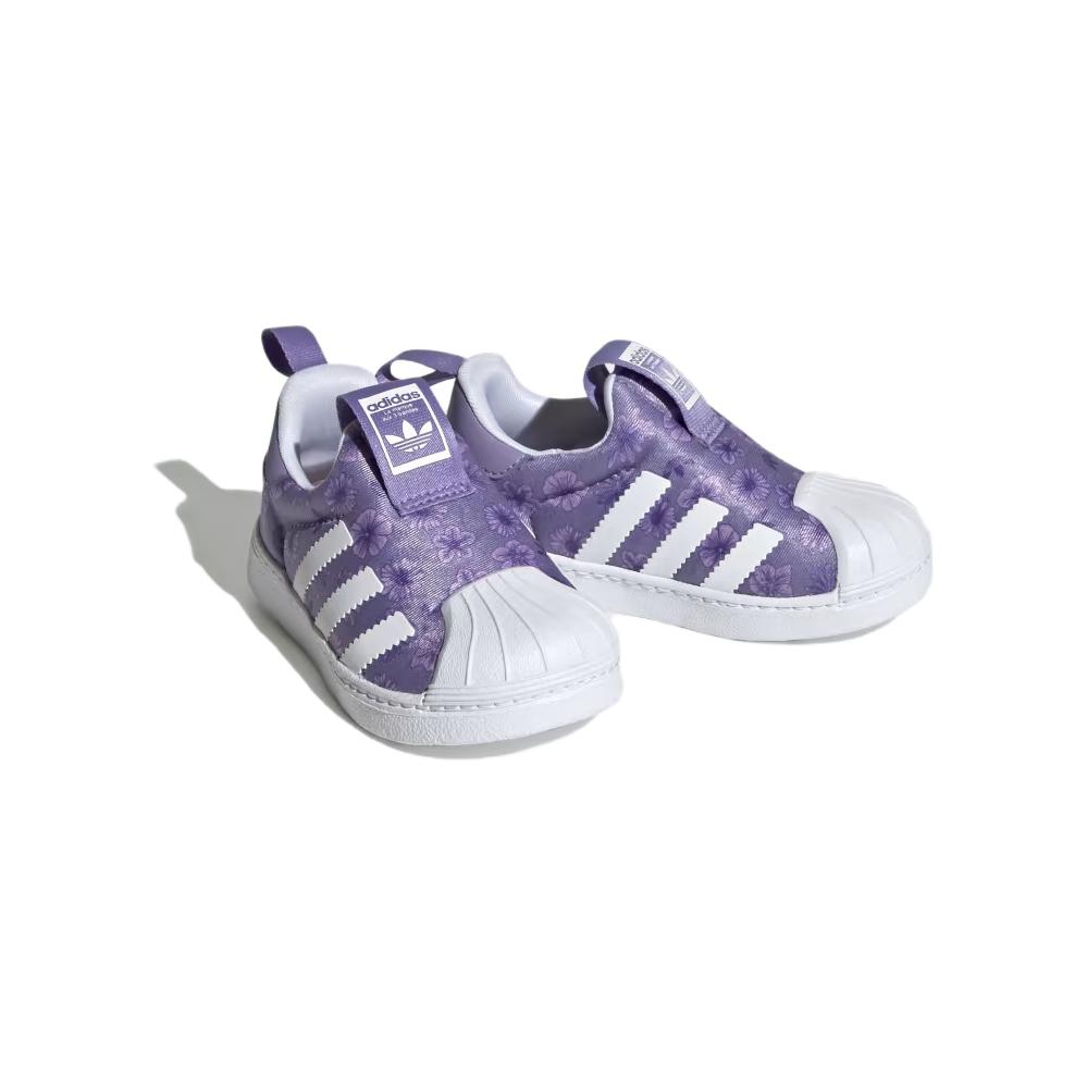 Adidas Originals Superstar 360 Comfortable Casual Low-Top Walking Shoes Baby Shoes Purple White FZ5608