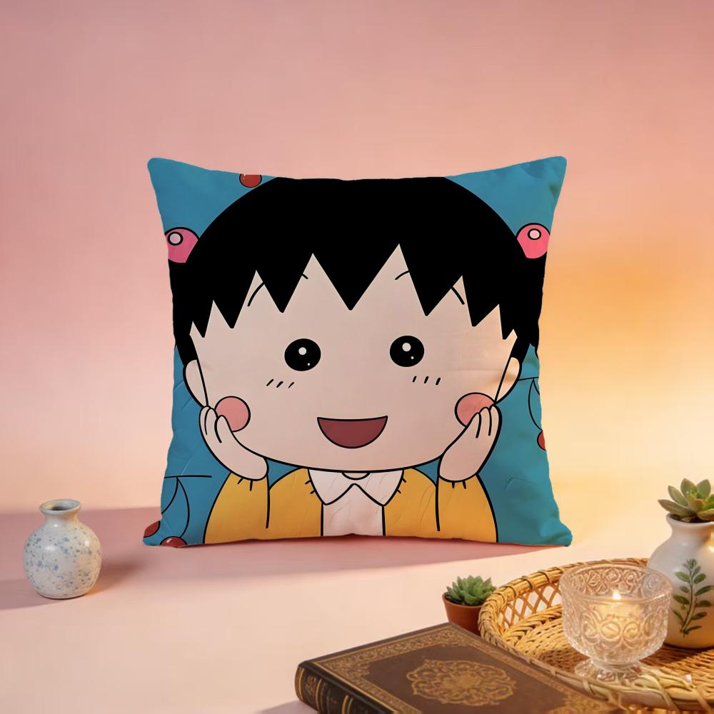 Fashion CChibi Marukochaned Cushion Cover Premium SkinFriendly Pillow Case MultiPurpose for Home Office Travel