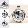 Women Jewelry Double Wolf Glass Pendant Necklace With Vintage Crystals And Elegant Chain
