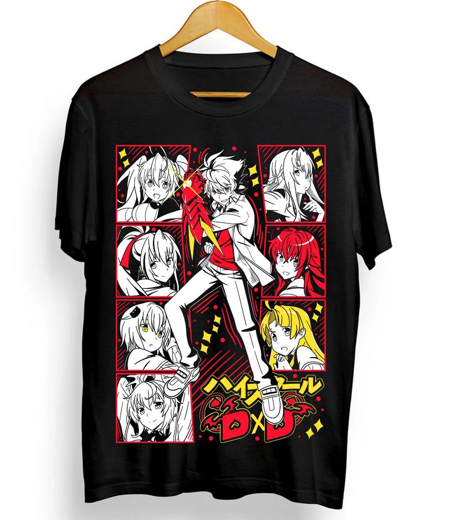 High School Rias Gremory T-Shirt Akeno HimejimaIssei Mädchenhemd Schwarz