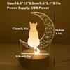 USB-Powered 3D Moon Cat Night Light - Cute Animal Lamp for Home Decor, Perfect Birthday or Holiday Gift