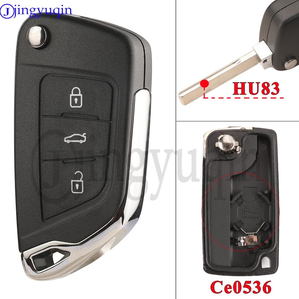Guscio Chiave Auto Pieghevole Modificato Jingyuqin Ce0536/0523 Hu83 Va2 Per Peugeot 107 207 307 407 306 308 408 508 Citroen C2 C3 C4
