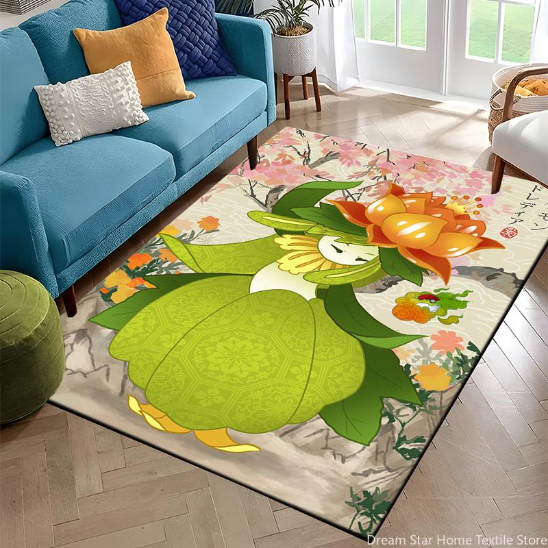 Japanese Anime Pokemon Card Retro Charizard Area Carpet for Living Room Home Decor Sofa Table Rug Anti Slip Chair Floor Mat Gift