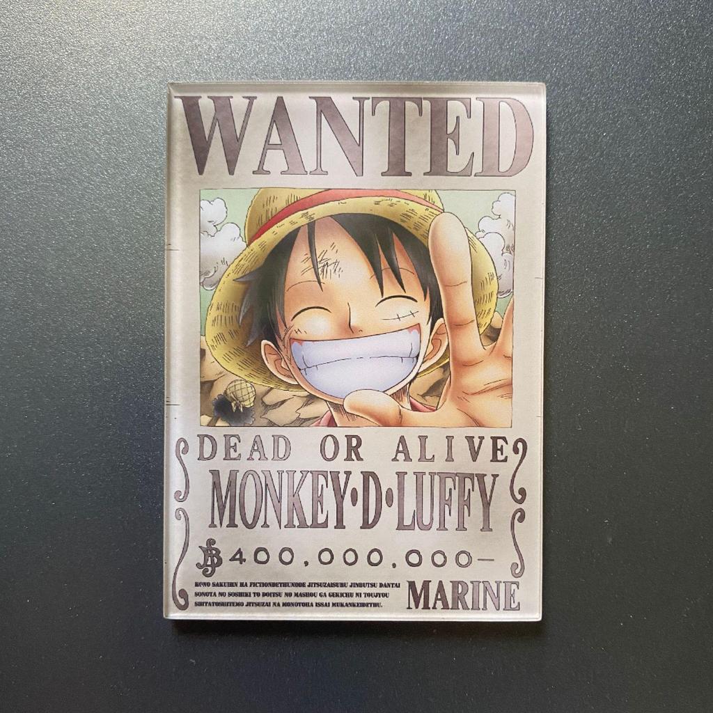 Kreativní magnet s plakátem Wanted z One Piece - Anime Kreslená Dekorace na ledničku & Samolepka na vzkazy