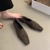 2024 Autumn French Vintage Temperament Single Shoes Women Flat Autumn and Winter Suede Slip-on Casual Shoes