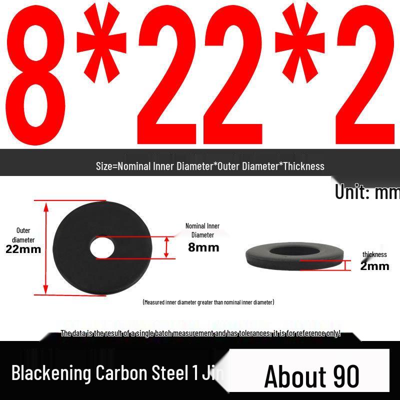 Blackened Thickened Oversized Metal Washer
