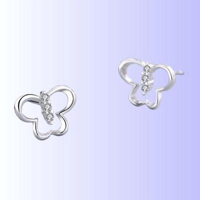 Women's Silver 925 Mini Butterfly Earrings