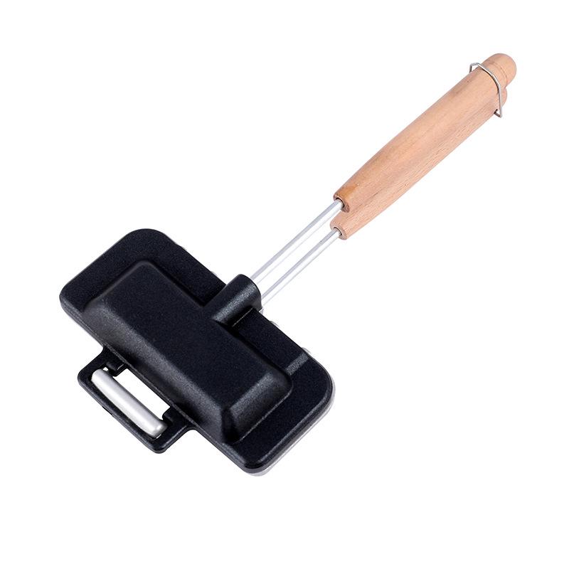 

Японский сэндвич-мейкер ручной работы: Уличная сковорода для тостов для завтрака и кемпинга чёрный/серебряный серый