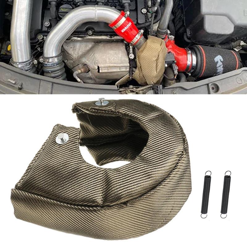 Car Titanium T3 Turbo Blanket Charger Cover Insulation Heat Shield Barrier Exhaust Header Wrap Tape Motorcycle Accessorie