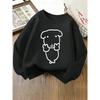 Girls' Crewneck Sweatshirt - Cute Dog Outline Simple Design Pattern Machine Washable, Spring And Autumn